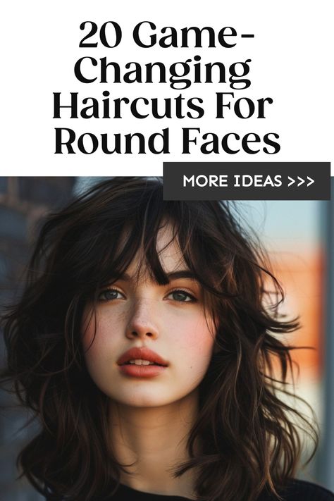 Woman with layered haircut framing her round face, suggesting hairstyle ideas for similar face shapes. Round Shaped Face Haircuts, Haircuts For Frizzy Hair Round Faces, Haircuts For Circle Faces, Korean Haircut For Round Face For Women, Long Trendy Haircut For Women, Women Haircuts For Round Faces, Big Round Face Hairstyles, Hair Cut Round Face Woman, Zero Maintenance Haircut