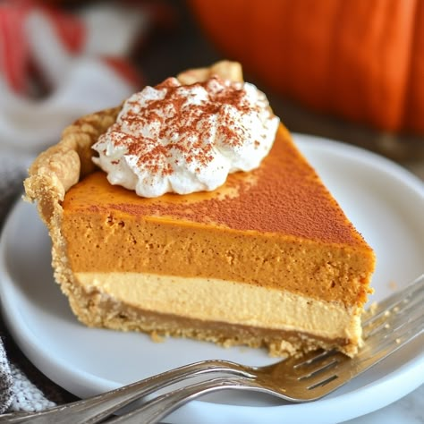 Creamy pumpkin pie cheesecake with a graham cracker crust, combining the best of cheesecake and pumpkin pie. Perfect fall dessert! Pumpkin Pie With Cream Cheese Recipe, Pumpkin Pie With Graham Cracker Crust, Pumpkin Pie Recipe Graham Cracker Crust, Easy Pumpkin Pie Cheesecake, Pumpkin Pie Cream Cheese, Cheesecake Pumpkin Pie, Pumpkin Pie Cheesecake Recipe, Pumpkin Cheesecake Pie, Layered Pumpkin Cheesecake