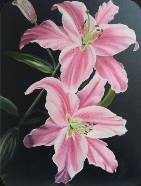 Painting On Canvas For Beginners, Canvas Painting For Beginners, Lily Painting, Canvas For Beginners, Acrylic Painting Flowers, Flower Painting Canvas, Painting For Beginners, Hur Man Målar, Arte Sketchbook