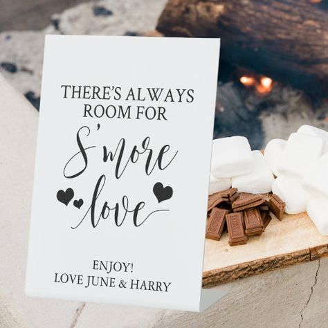 $10.50 | There's Always Room For S'more Love Wedding #wedding smores, wedding campfire, sweet table sign, dessert table sign, always room for smore love, outdoor wedding theme, wedding festival signage, camping wedding, nature wedding, calligraphy style Smore Love Engagement Party, S'more Signs Wedding, Smores Table Wedding, Wedding Campfire, Festival Signage, Outdoor Wedding Theme, Smores Bar Party, Smores Wedding, Sweet Table Sign