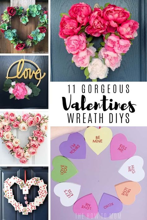 Wreath Ideas for Valentines Day - Beautiful DIYs to make you Swoon! Valentines Day Wreaths, Heart Wreath Diy, Valentine Wreath Diy, Valentines Wreath, Valentine's Ideas, Heart Sprinkles, Reading Diy, Heart Shaped Wreaths, Valentines Ideas