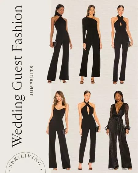 Overall Wedding Guest, Black Jumpsuit Outfit Wedding Guest, Black Jumpsuit For Wedding Guest, Trouser Wedding Guest Outfit, Black Pants Wedding Outfit Guest, Wedding Guest Jumpsuit Fall, Jumpsuits For Wedding Guest, Pants Outfit Wedding Guest, Black Jumpsuit Wedding Guest