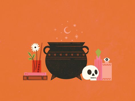 Vectober 03 - Cauldron by Shelby Warwood Cauldron Illustration, Mason Jar Cocktails, Halloween Desktop Wallpaper, Design Jobs, Summer Activities For Kids, Job Opening, Design Assets, Summer Kids, Creative Market