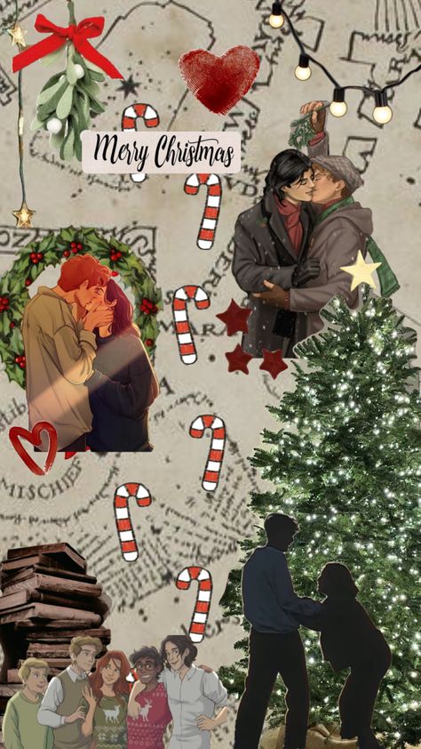 The Marauders Christmas, Marauders Christmas Aesthetic, Wolfstar Christmas, Marauders Christmas, Happy Xmas, Harry Potter Christmas, All The Young Dudes, Harry Potter Marauders, Remus Lupin