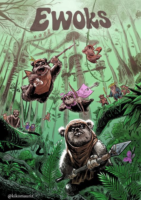 @jsellout Ewok Wallpaper | Ewoks by kikomauriz on DeviantArt Ewok Wallpaper, Ewoks Star Wars, Star Wars Ewok, Star Wars Species, Star Wars Background, Star Wars Drawings, Star Wars Tattoo, Stars Wars, 80s Cartoons