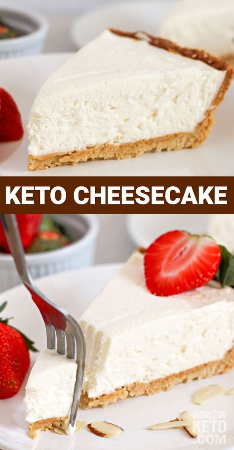 No Bake Keto Cheesecake - How 2 Do Keto Keto Cream Cheese Pie, Keto Cheesecake No Bake, No Bake Keto Cheesecake, Best Keto Cheesecake Recipe, Low Sugar Dinners, Keto No Bake Cheesecake, Low Sugar Diet Recipes, Banting Diet, Keto Cakes