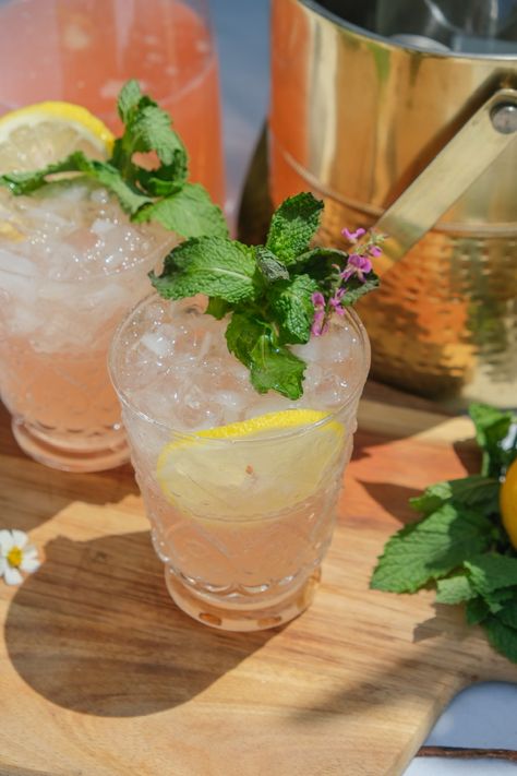 Rosé Lemonade - The Southern Millennial Cocktails Southern Cocktails Recipes, Summer Party Appetizers, Southern Cocktail, Simple Cocktail Recipes, 2025 Vibes, Honey Simple Syrup, Breakfast Cocktails, Backyard Dinner, Rose Lemonade