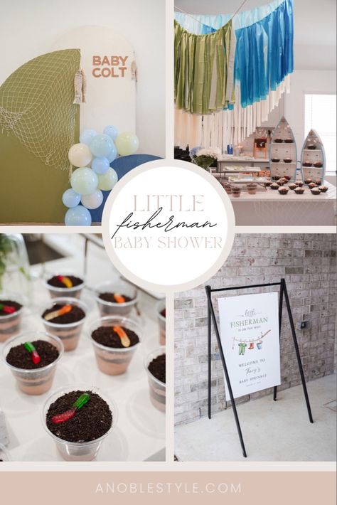 Little fisherman baby shower baby sprinkle party Follow my shop @anoblestyle on the @shop.LTK app to shop this post and get my exclusive app-only content! #liketkit #LTKparties #LTKhome #LTKbaby @shop.ltk https://liketk.it/4lId5 Fisherman Theme Party, Fish Theme Baby Shower Ideas, A Little Fisherman Is On The Way, Fishing Baby Shower Games, Reel Excited Baby Shower Ideas, Fisherman Baby Shower Ideas, Little Fisherman Baby Shower Ideas, Baby Shower Fishing Theme Boy, Fishing Themed Baby Shower Ideas