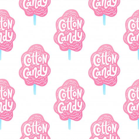 Cotton Candy Branding, Cotton Candy Packaging, Cotton Candy Logo, Cotton Candy Clipart, Cotton Candy Design, Cute Cotton Candy, Heart Pattern Background, Candy Clipart, Candy Logo