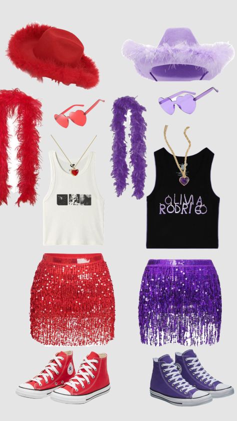 #gutstouroutfits #concerts #oliviarodrigosour #oliviarodrigo #oliviarodrigoguts #duo #outfits #red #purple olivia rodrigo concert outfits tour guys red and purple duo Purple Olivia Rodrigo, Olivia Rodrigo Outfits, Duo Outfits, Consert Outfits, Olivia Rodrigo Concert, Taylor Swift Outfits, Concert Outfits, Purple Outfits, Concert Looks