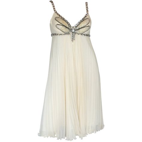 Clothing Shuffles, Fancy Dresses Short Classy, Empire Waist Homecoming Dress, Butterfly Motif, Clear Beads, White Stones, Mia 3, Jenny Packham, Ivory Silk