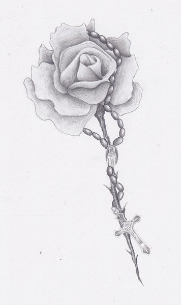 Something like this but a daisy instead of a rose Bead Drawing, Rosary Bead Tattoo, Tattoo Calf, Drawing Roses, Rosary Tattoo, Flowers Mandala, Mandala Ideas, Religious Tattoos, Drawing Flowers