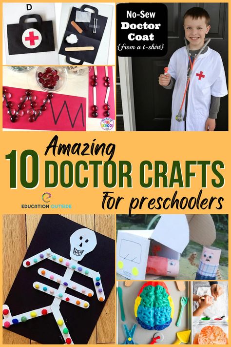 Doctor Stem Activities Preschool, Doctors Activity Preschool, Medical Preschool Activities, Doctor Science Preschool, Healthcare Preschool Activities, Kindergarten Occupation Activities, Doctor Activities For Preschool Ideas, Medical Activities For Preschool, Doctor Fine Motor Activities