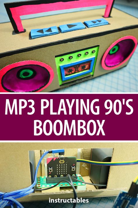 Cardboard Boombox Diy, Diy Cassette Tape Cardboard, Boom Box Diy, Diy Boombox, Cardboard Box Diy, Teaching Middle School Science, Musical Keyboard, 80s Birthday, Cardboard Creations