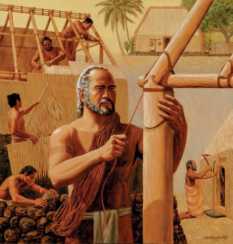 Builder by Herb Kawainui Kāne. Herb Kane, Hawaiian Legends, Hawaii Painting, Hawaiian Artists, Hawaiian Dancers, Beautiful Hawaii, Hawaii Art, Hawaiian Art, Hawaiian Culture