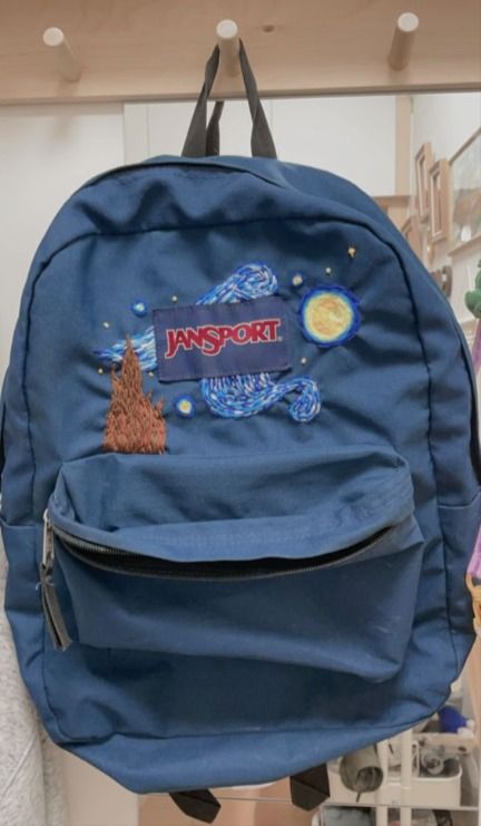 cute, durable, and affordable jansport backpack perfect for the new school year! Herschel Backpack Embroidery, Jansport Backpacks Embroidery, Embroidery Backpack Jansport, Embroidery Backpack Ideas, Backpack Embroidery Ideas Jansport, Embroidered Backpack Diy, Embroidering Backpacks, School Bag Embroidery, Embroidered Backpack Jansport