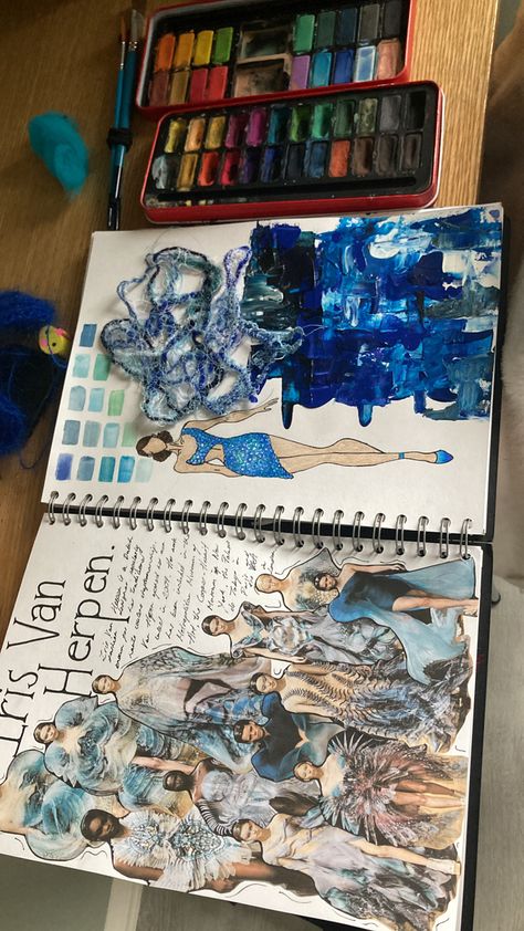 Title Page Sketchbook A Level, Iris Van Herpen Sketchbook Gcse, Artists Research Page Gcse, Textiles Research Page, Textiles Gcse Final Piece, Textiles Artist Research Page, Iris Van Herpen Sketchbook, Creatures Textiles, Gcse Fashion