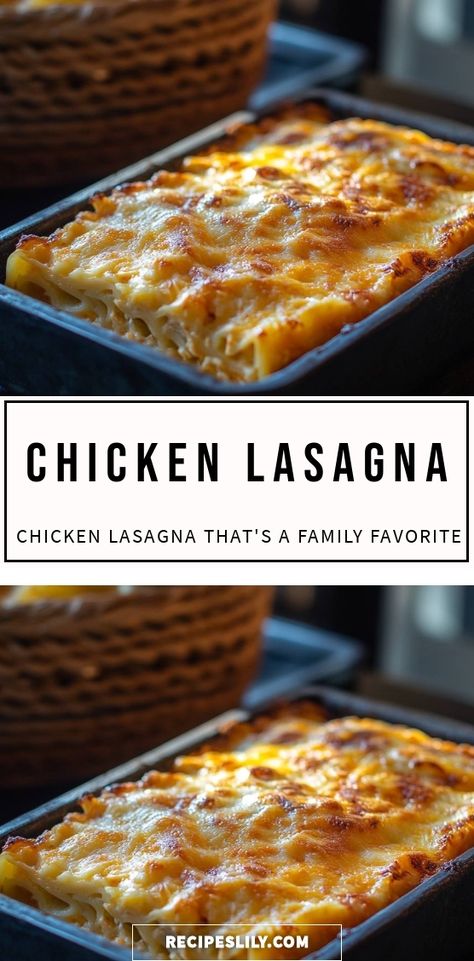 I’m excited to share my family's favorite Chicken Lasagna recipe! Layers of tender chicken, creamy cheese, and savory sauce create the perfect comfort dish. This is a must-try for any pasta lover! Recipe For Chicken Lasagna, Chicken Lasagna Recipe Easy Simple, Best Chicken Lasagna Recipe, Chicken Lazania, Chicken Lasagne Recipes, Chicken Lasagna Recipe Healthy, Chicken Lasagna Recipe Easy, Ground Chicken Lasagna, Creamy Lasagna Recipe