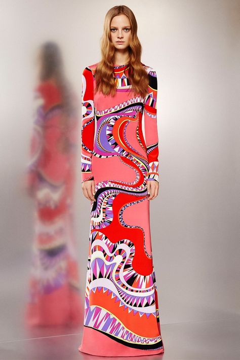 Emilio Pucci Pre-Fall 2015 collection, runway looks, beauty, models, and reviews. Pucci Pattern, Emilio Pucci Dress, Pucci Dress, Easter Dresses For Toddlers, Pucci Vintage, Fall 2015 Style, Herve Leger Dress, Silk Dress Long, Mod Fashion