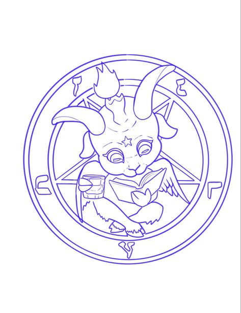 Linework Tattoo Design Ideas, Cute Baphomet Tattoo, Demon Line Art, Demon Tattoo Stencil, Baphomet Tattoo, Dragon Tattoo Outline, Half Sleeve Tattoos Drawings, Tattoo Outline Drawing, Demon Tattoo