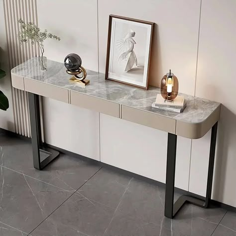 Alvis Home Decor (@alvishomedecor) • Instagram photos and videos Console Table Minimalist, Console With Drawers, Entrance Console Design Luxury, Entrance Console Design, Entrance Console Table, Entrance Console, Luxury Console, Luxury Console Table, Steel Console Table