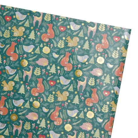 Jumbo Dark Green Woodland Holiday Wrapping Paper Roll - World Market Green Xmas, Holiday Wrapping, Dark Green Background, Holiday Wrapping Paper, Holiday Tablescapes, Cost Plus World Market, Paper Color, Exclusive Gift, Paper Roll