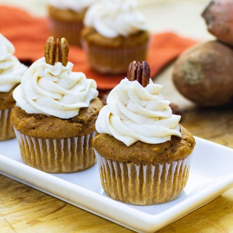 Sweet Potato Box Cake Recipe, Sweet Potato Cupcake Recipe, Sweet Potato Cake With Box Cake, Best Homemade Cake, Potato Desserts, Potato Cupcakes, Sweet Potato Cupcakes, Sweet Potato Dessert, Cake Mix Muffins