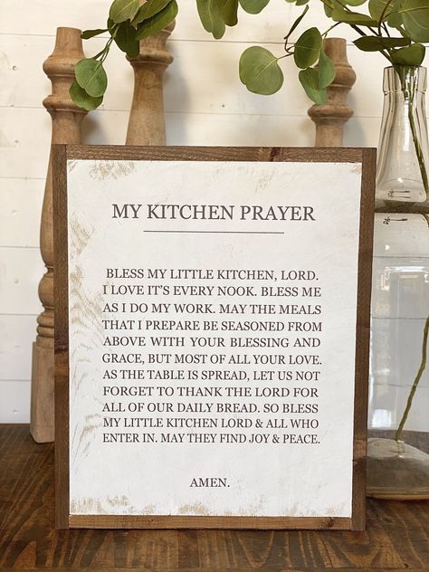 Scripture For Kitchen, Scripture Wall Art Kitchen, Christian Dining Room Decor, Bible Verse For Kitchen, Christian Kitchen Signs, Kitchen Scripture, Diy Paint Night, Christian Kitchen Decor, Dinner Prayer