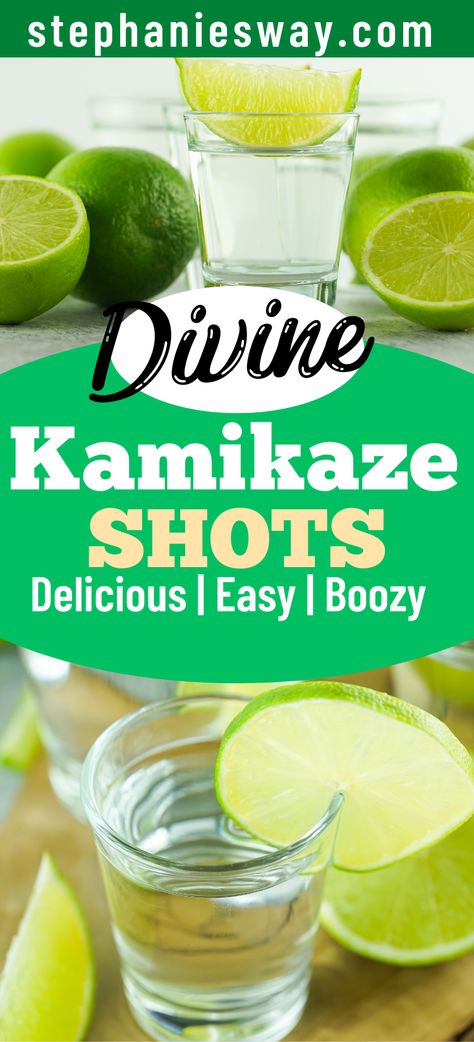 Kamakazi Shot Recipe, Camping Shots Alcohol, Kamakazi Drink, Kamikaze Recipe, Kamikaze Shot, Blue Kamikaze, Kamikaze Cocktail, Easy Margarita Recipe, Fuzzy Navel