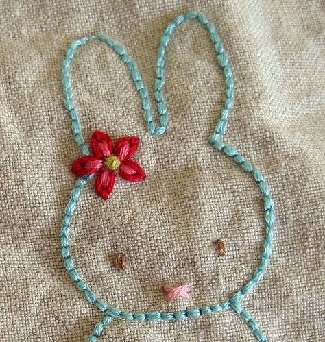 Pola Sulam, Needlework Embroidery, 자수 디자인, A Bunny, Hand Embroidery Patterns, Embroidery Inspiration, Ribbon Embroidery, Hoop Art, Embroidery And Stitching