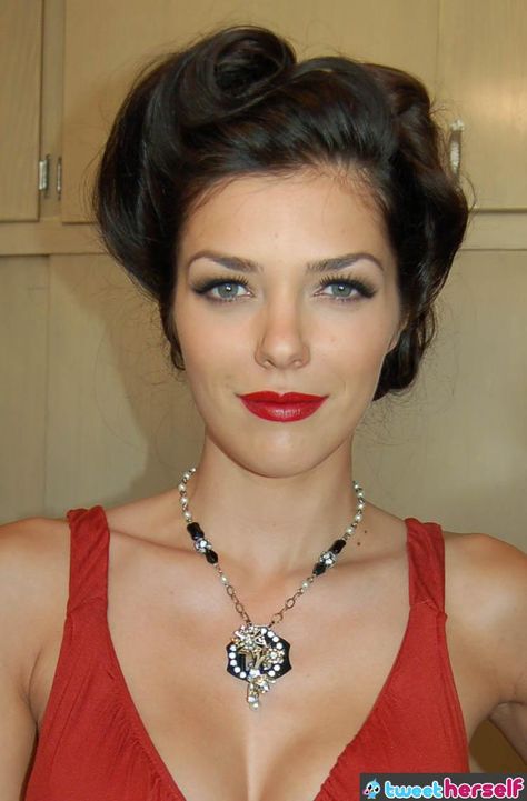 I'll learn to do this sometime Curry Hairstyle, 40s Hair, Celeb Hairstyles, Adrianne Curry, Hair History, 40s Hairstyles, Ballroom Hair, 1920s Hair, 1940s Hairstyles