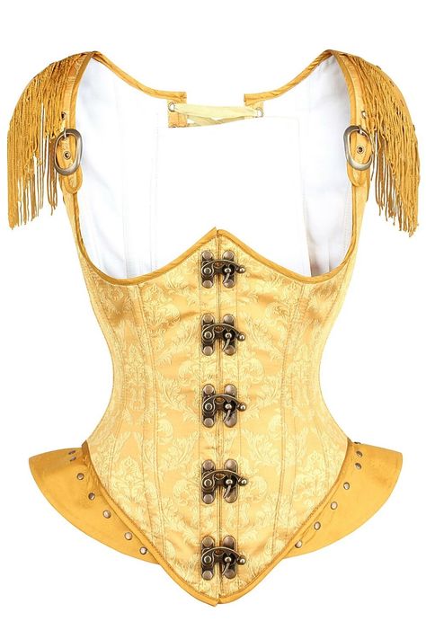 Golden Corset, Waist Clincher, Under Bust Corset, Metal Gate, Burlesque Costumes, Elephant Shirt, Goth Corset, Gate Latch, Corset Fashion