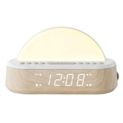 Better Homes & Gardens Sunrise Digital Alarm Clock with Tranquil Sleep Sounds and Multicolor Light - Walmart.com Modern Alarm Clock, Sunrise Alarm, Analog Alarm Clock, Bedroom Clocks, Sleep Sounds, Dream Dorm, Sunrise Alarm Clock, Dream Apartment Decor, Clock Shop