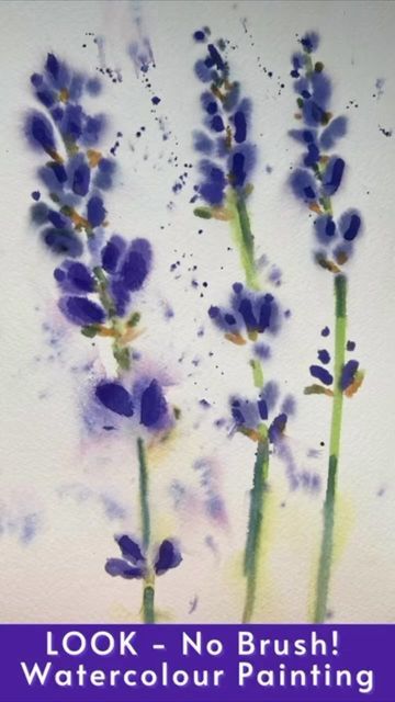 Karen Rice on Instagram: "Easy Watercolour painting using cotton swabs. Check out the real time tutorial on my YouTube channel search Karen Rice Cotton Swab Painting - #watercolor #watercolour #watercolourlandscape #aquarelleflowers #watercolorbeginners #watercolourideas #watercolourtutorials #watercolour#watercolourpainting#KarenRice #watercoloreasy #watercolourdemo" Paint Lavender Flowers, Paint Lavender, Easy Watercolour Painting, Flowers Watercolour, E Flowers, Watercolour Landscape, Watercolor Beginner, Watercolour Flowers, Watercolor Paintings For Beginners