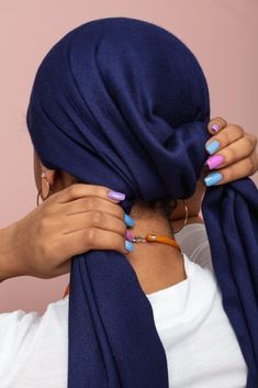 Ways to Wear a Headscarf: 4 Stylish & Easy Looks to Try Tying Head Scarf Black Women, Scarf For Head Wrap, Chemo Head Coverings, Tiring Head Scarf, Headscarf Bun Tutorial, Hair Covering Ideas, Chemo Head Wraps Diy Tie A Scarf, How To Make A Head Wrap, Head Scarves For Short Hair