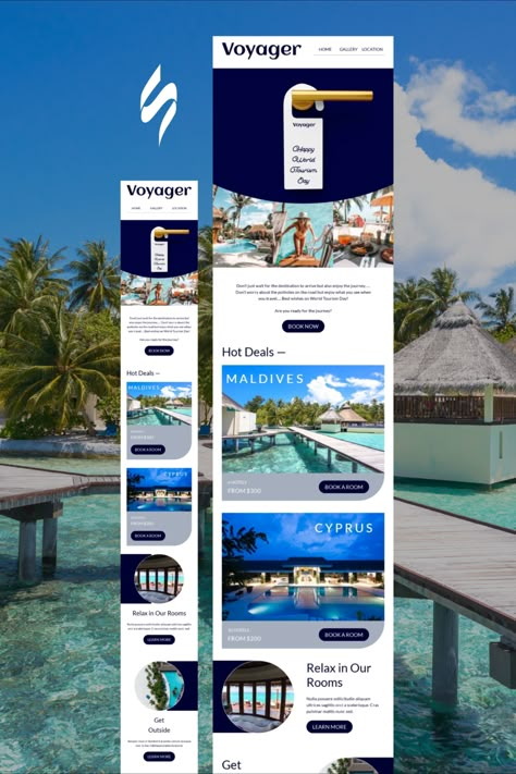 Tourism Email Design, Creative Email Design Inspiration, Hotel Email Marketing, Mailchimp Email Design Inspiration, Travel Email Marketing Design, Email Newsletters Design, Hotel Newsletter Design, Hotel Email Design, Travel Email Design