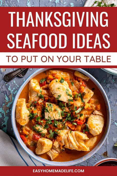 Thanksgiving Fish, Seafood For Thanksgiving, Thanksgiving Fish Dishes, Thanksgiving Fish Recipes, Nye Seafood Dinner Ideas, Seafood Thanksgiving, Seafood Thanksgiving Dinner Ideas, Christmas Eve Seafood Dinner Menu Ideas, Seafood Menu Ideas