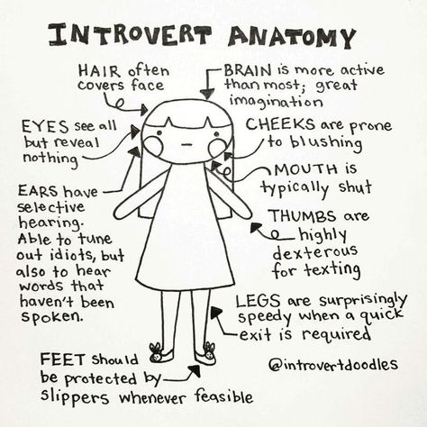 Introvert Anatomy * ha! This is me :) Introvert Girl Quotes, Introvert Vs Extrovert, Introvert Love, Introvert Girl, Introvert Personality, Introvert Problems, Introverts Unite, Introvert Quotes, Infp Personality