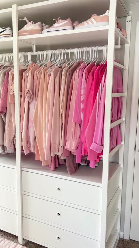 This is the Elvarli closet system from Ikea and I have it set up on a ... | TikTok Elvarli Ikea, Ikea Elvarli, Ikea Store, Closet System, Drawer Storage, Hanging Storage, Storage Drawers, Guest Room, Drawers