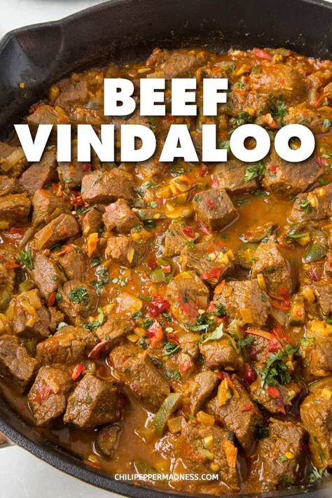 Beef Vindaloo Recipe, Beef Vindaloo, Vindaloo Recipe, Vindaloo, Beef Curry, Spicy Beef, Curry Dishes, Idee Pasto Sano, Mexican Food Recipes Authentic