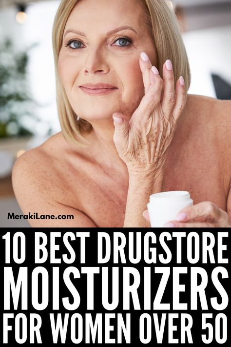 10 Best Moisturizers for Women Over 50 | As we get older, our skin changes and it tends to need some extra care from the products we use. If you're looking for the best tips for skincare over 50, this post is for you. Mature skin often becomes drier and loses elasticity, not to mention wrinkles and fine lines become more apparent. To keep your skin healthy and youthful, we’ve rounded up the 10 best affordable drugstore moisturizers for middle age women! Best Products For Aging Skin, Best Aging Skin Care Products, Best Skin Care For Aging Skin, Best Skin Care Products For Over 60, Best Skincare Routine For Women Over 50, Best Skin Care Products For Wrinkles Anti Aging, Best Face Cream Anti Aging, Best Skin Care Products Over 50 Anti Aging, Skincare For 50 Year Old Women