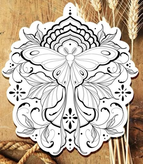 Large Tattoo Pieces, Mandala Moth Tattoo, Moth Tattoo Drawing, Moth Leg Tattoo, Floral Ornamental Tattoo, Ornamental Sternum Tattoo, Mandala Chest Tattoo, Charlotte Tattoo, Moth Tattoo Ideas