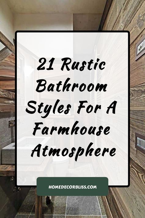 Discover 21 charming rustic bathroom styles perfect for creating a cozy farmhouse atmosphere in your home. These designs beautifully blend natural elements with vintage touches to bring warmth and character to your space. Whether you're going for a classic look or a modern twist, these ideas will inspire you to transform your bathroom into a peaceful retreat. Explore various rustic decor ideas, from wooden accents to vintage fixtures, and create a serene oasis that exudes country charm. Modern Rustic Walk In Shower Ideas, White Rustic Bathroom Ideas, Rustic Farmhouse Bathroom Vanity, Brick Accent Wall Bathroom, Mountain Home Bathroom Ideas, Brick Wall In Bathroom, Southwest Bathroom Ideas, Country Farmhouse Bathroom Ideas, Old Farmhouse Bathroom