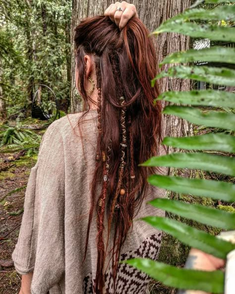 Random Dreads In Hair, Long Hair With A Few Dreads, Bottom Half Dreads, Hair With A Few Dreads, Peak A Boo Dreads, Diy Wire Hair Wrap, Partial Dreads Styles For Women White, Dreaded Hair Women, Partial Dread Hairstyles For Women