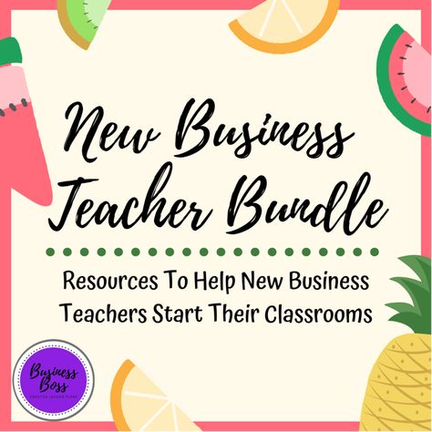 Being a new business teacher can be daunting. As a CTE teacher, business teachers often don't have textbooks or curriculum provided by the school to help them get started. There are no step by step instructions complete with pre-made worksheets & tests that come with answer keys to use. It's up to the CTE teacher to develop and find pieces that fit into their content. One afternoon, I was talking to Ali from @YourPlanningPal on Instagram and we were reminiscing on the struggles we both faced ... Cte Business Classroom, Business Education Classroom Decorations, Business Teacher Classroom, Teacher Syllabus, Business Education Classroom, Business Classroom, Business Teacher, Classroom Incentives, Teaching Business