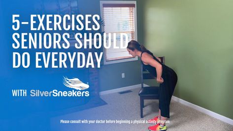 5 Exercises Seniors Should Do Every Day | SilverSneakers Rehab Exercises, Seated Exercises, Exercise Videos, Group Fitness Classes, Silver Sneakers, Balance Exercises, Strong Core, Senior Fitness, Fall Prevention