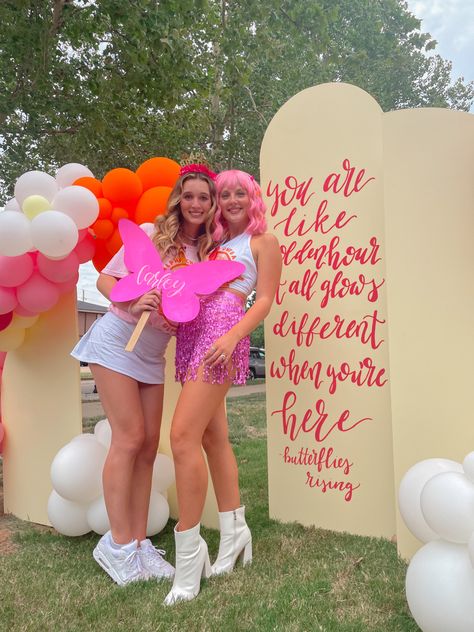 Butterfly Bid Day, Sorority Recruitment Decorations, Recruitment Decorations, Sisterhood Round, Sorority Philanthropy, Recruitment Themes, Recruitment Sorority, Rush Week, Rush Outfits