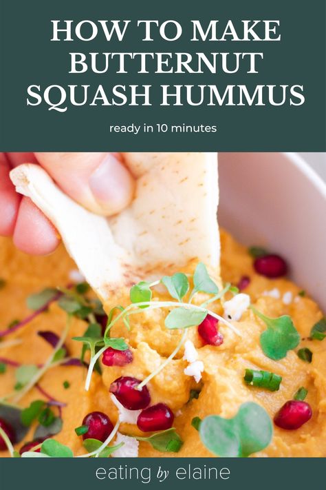 Just when you think you’ve tried every kind of hummus out there! This Maple Roasted Butternut Squash Hummus is filled with buttery, savory and sweet flavor and has a beautifully vibrant orange color that looks right at home on a holiday appetizer table. Butternut Squash Hummus, Squash Hummus, Maple Tahini Dressing, Appetizer Table, Thanksgiving Salad, Vegan Appetizer, Vegan Feta Cheese, Lemon Tahini Dressing, Holiday Prep