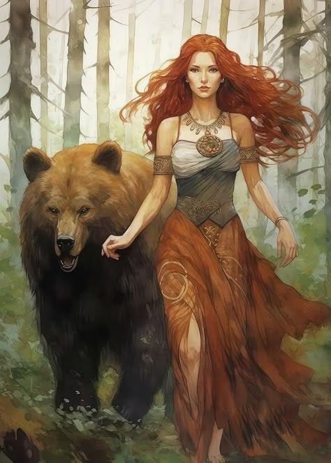 Celtic Mythology Art, Bear Goddess, Goddess Taurus, Celtic Bear, Goddess Magick, European Folklore, Animal Spirit Guides, Celtic Goddess, The Hermit