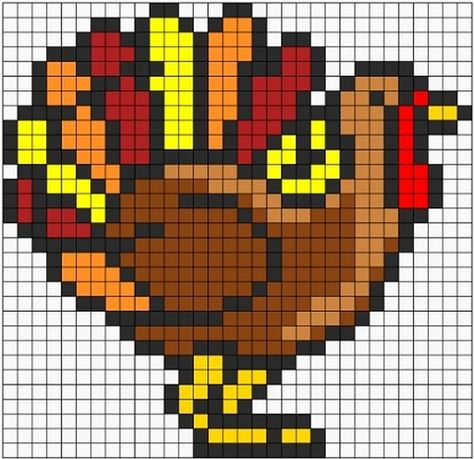 Perler Bead Patterns Free, Turkey Beads, Bead Patterns Free, Thanksgiving Setting, Football Coloring, Craft Pumpkins, Football Coloring Pages, Pilgrim Hat, Turkey Pattern